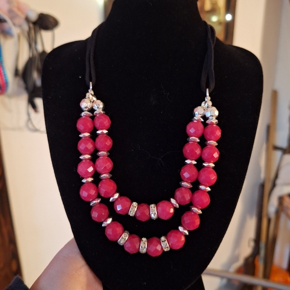 White House Black Market Jewelry - NWT White House Black Market Double Strand Pink Beaded Statement Necklace